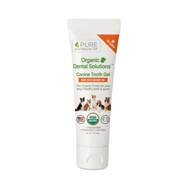 Pure and Natural Pet Organic Dental Solutions Canine Tooth Gel 3 oz tube