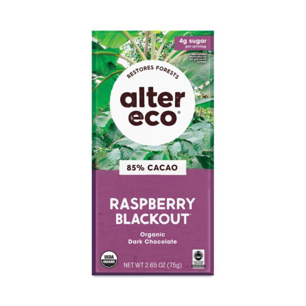 Alter Eco 85% Raspberry Blackout Chocolate Bar 2.65 oz bar