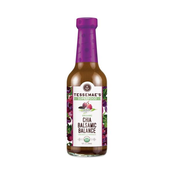 Tessemae's Superfood Organic Chia Balsamic Balance 10 oz bottle