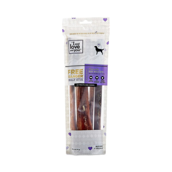 I and love and you Free Ranger Bully Stix Dog Chews 5 sticks (12" each)