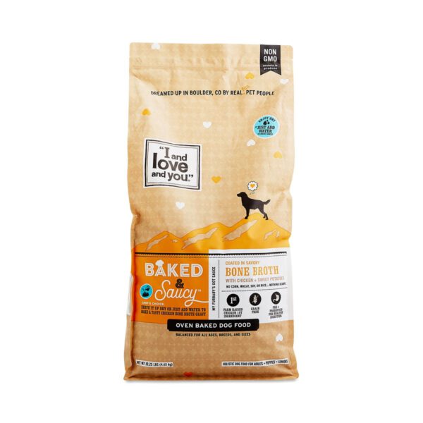 I and love and you Baked & Saucy - Dry Dog Food Kibble - Chicken + Sweet Potato 10.25 lb bag