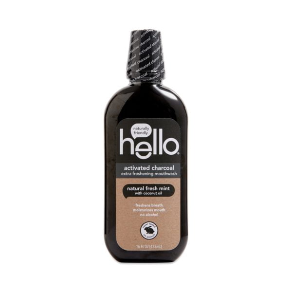 Hello Activated Charcoal Extra Freshening Mouthwash 16 fl oz bottle