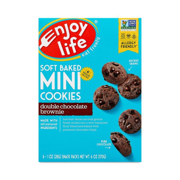 Enjoy Life Soft Baked Double Chocolate Brownie Mini Cookies 6 pouches