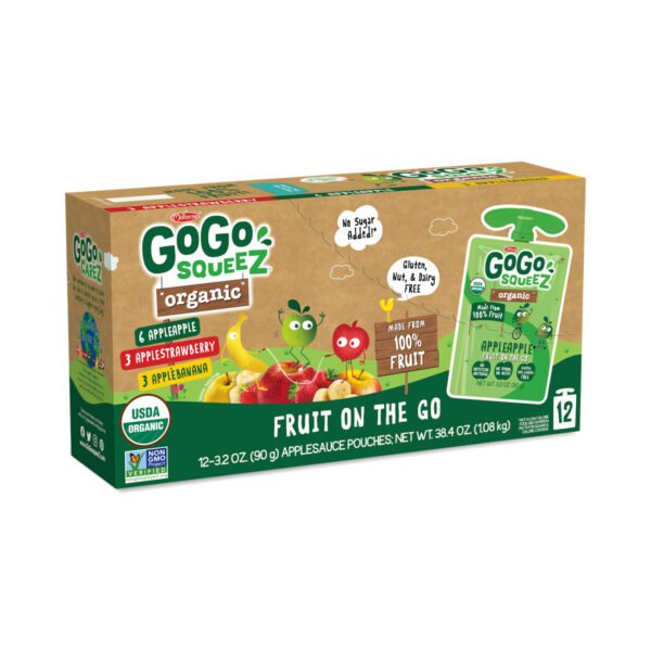 GoGo squeeZ Applesauce Variety Pack 12 pouches (3.2 oz each)