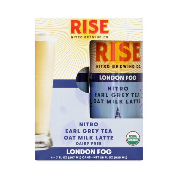 RISE Brewing Co. London Fog Nitro Tea Latte with Oat Milk 4 cans (7 oz each)