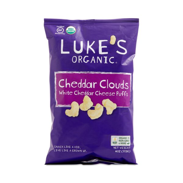 Luke's Organic Organic White Cheddar Cheese Puffs 4 oz bag