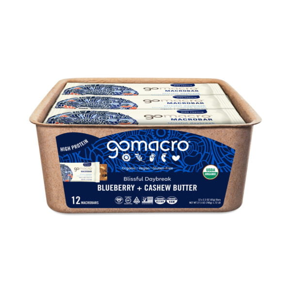 GoMacro Blueberry & Cashew Butter MacroBar 12 bars (2.3 oz each)