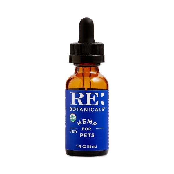 RE Botanicals Organic Hemp CBD Oil for Pets 1 oz. bottle (300 mg CBD per bottle)