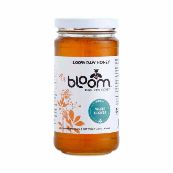 Bloom Honey White Clover Pure Raw Honey 16 oz jar