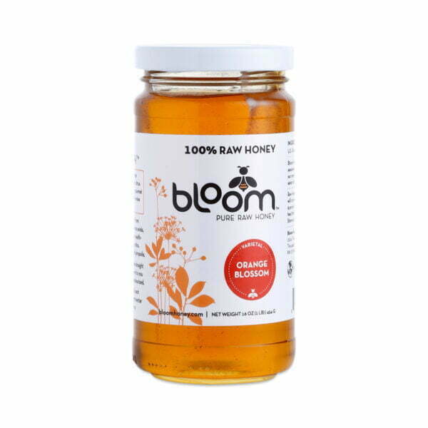 Bloom Honey Orange Blossom Pure Raw Honey 16 oz jar