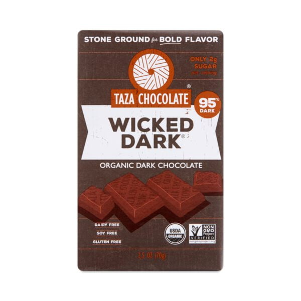 Taza Chocolate Organic Wicked Dark Ground Chocolate Bar 2.5 oz bar