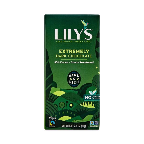 Lily's Sweets Stevia Sweetened Extremely Dark Chocolate Bar 2.8 oz bar