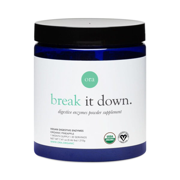 Ora Organic Break It Down Digestive Enzymes Powder 7.41 oz jar