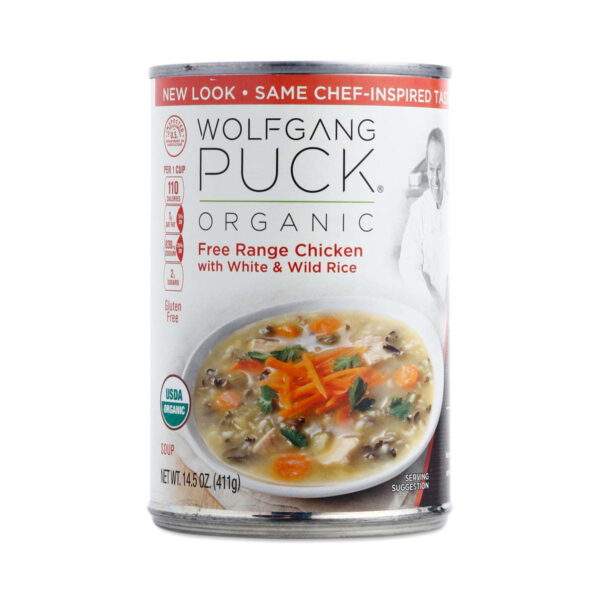 Wolfgang Puck Organic Chicken Soup with White & Wild Rice 14.5 oz can