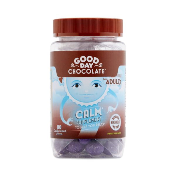 Good Day Chocolate Milk Chocolate Calm Supplement for Adults 80 candy coated pieces