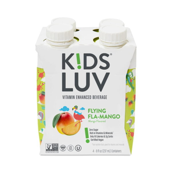 KidsLuv Zero Sugar Vitamin-Packed Flying Fla-Mango Kids Beverage Four 8 fl. oz cartons