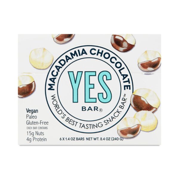 Yes Bar Macadamia Chocolate Bars 6 bars (1.4 oz each)