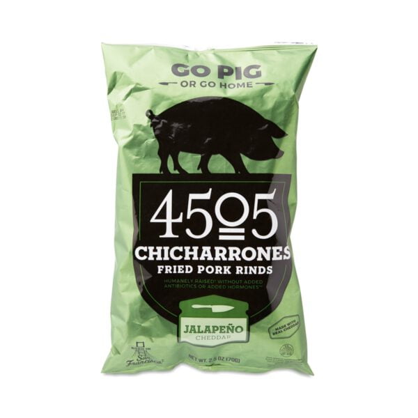 4505 Meats Jalapeno Cheddar Chicharrones 2.5 oz bag