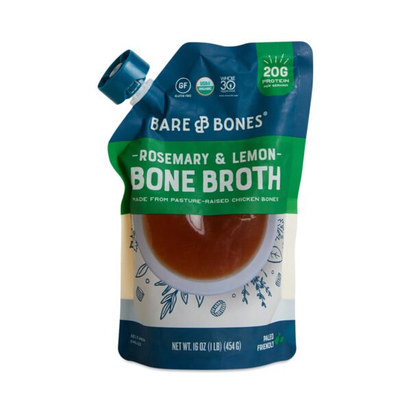 Bare Bones Broth Rosemary & Lemon Chicken Bone Broth 16 oz pouch