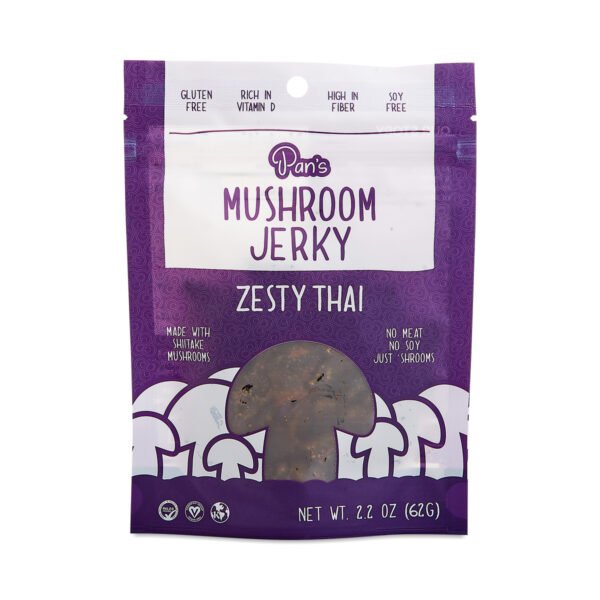 Pan's Mushroom Jerky Zesty Thai Mushroom Jerky 2.2 oz pouch