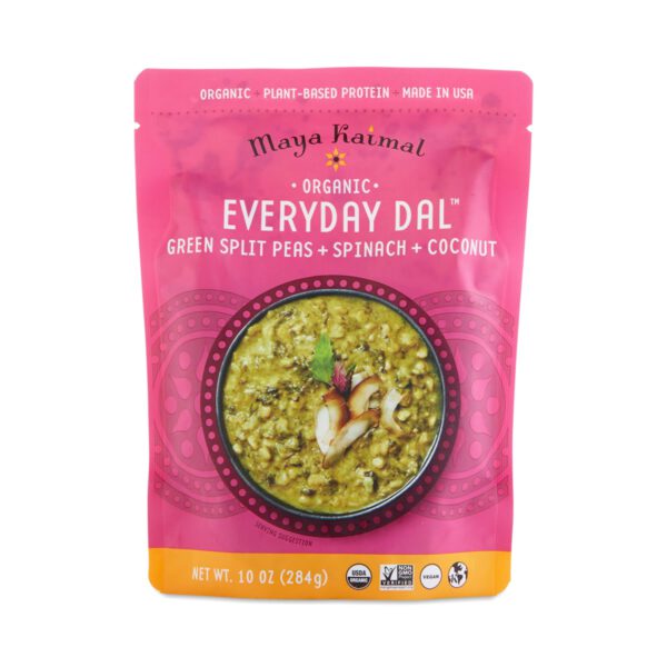 Maya Kaimal Organic Everyday Dal - Green Split Peas + Spinach + Coconut 10 oz pouch