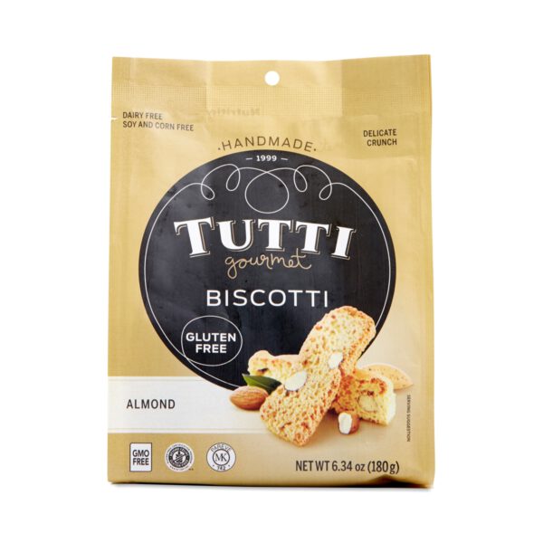 Tutti Gourmet Gluten Free Almond Biscotti 6.34 oz pouch