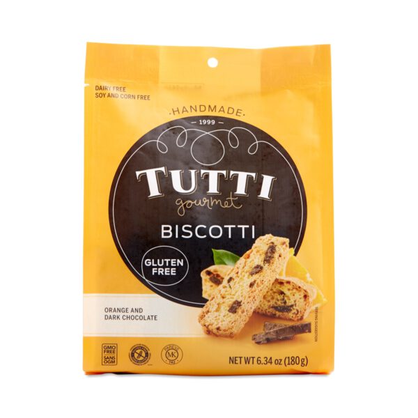 Tutti Gourmet Gluten Free Orange & Dark Chocolate Biscotti 6.34 oz pouch