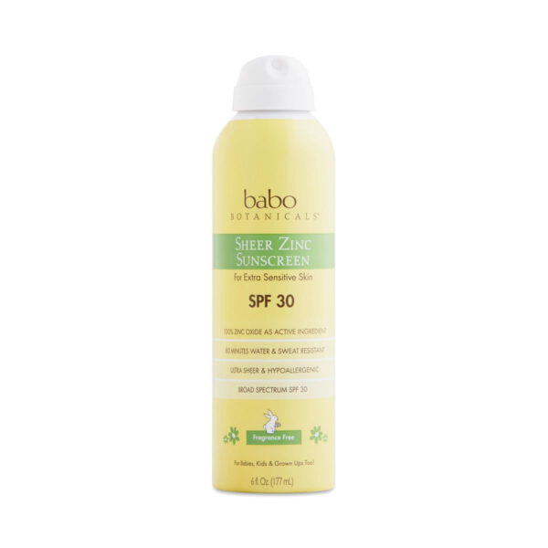 Babo Botanicals Sheer Zinc Spray Sunscreen SPF 30 6 fl oz bottle