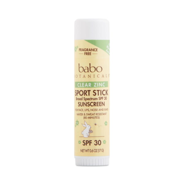 Babo Botanicals Clear Zinc Sunscreen Sport Stick SPF 30 0.6 oz stick