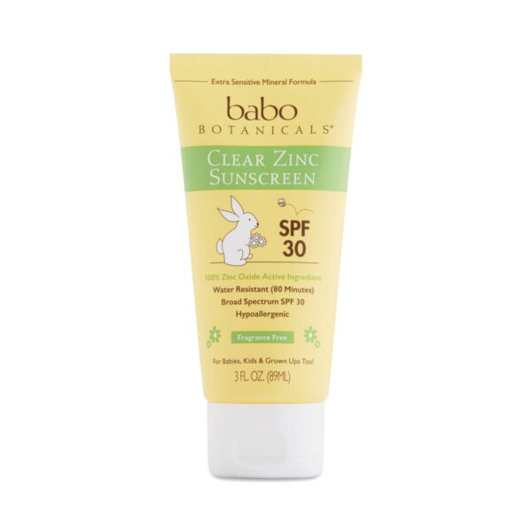 Babo Botanicals Clear Zinc Lotion Sunscreen SPF 30 3 fl oz bottle