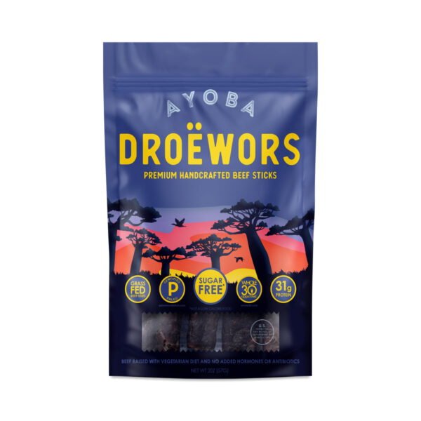 Ayoba-Yo Grass Fed Droewors Beef Sticks 2 oz bag