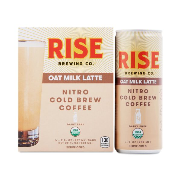 RISE Brewing Co. Oat Milk Nitro Cold Brew Latte 4 Pack four 7 oz cans