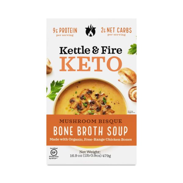 Kettle & Fire Mushroom Bisque Soup 16.9 oz carton