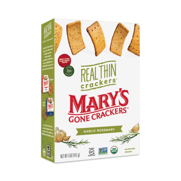 Mary's Gone Crackers Real Thin Garlic Rosemary Crackers 5 oz box