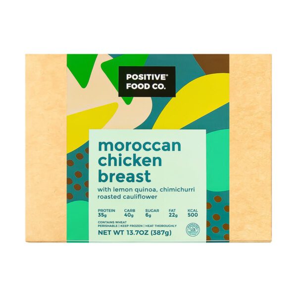 Positive Food Co. Moroccan Chicken Breast with Quinoa and Chimichurri Cauliflower One 13.7oz meal