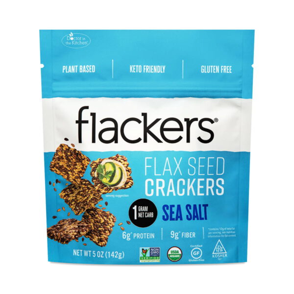 Doctor in the Kitchen Flackers - Sea Salt Flax Seed Crackers 5 oz pouch