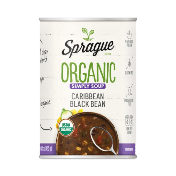 Sprague Organic Caribbean Black Bean Soup 15 oz can