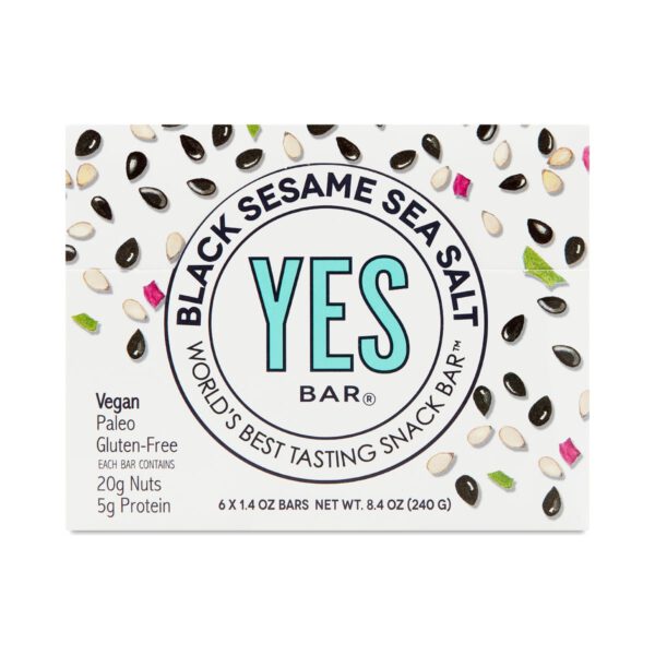 Yes Bar Black Sesame Sea Salt Bars 6 bars (1.4 oz each)